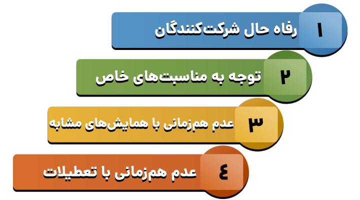 مهم‌ترین معیار‌ها هنگام انتخاب زمان برگزاری گردهمایی